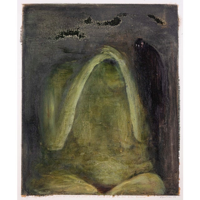 A contemporary abstract figurative oil painting on paper by Detroit artist Brenda Goodman. Hand signed in pencil and dated...