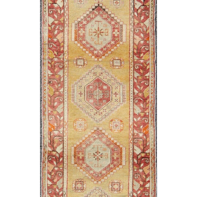 Vintage Turkish Oushak Runner - 3'2 X 10' For Sale - Image 4 of 8