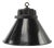 Vintage Industrial German Cast Iron, Black Enamel and Frosted Glass Pendant Light from Siemens For Sale