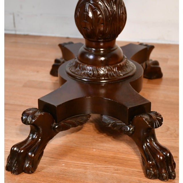 1910s Antique American Empire Solid Mahogany Flip-Top Game Table / Console Table For Sale - Image 9 of 18