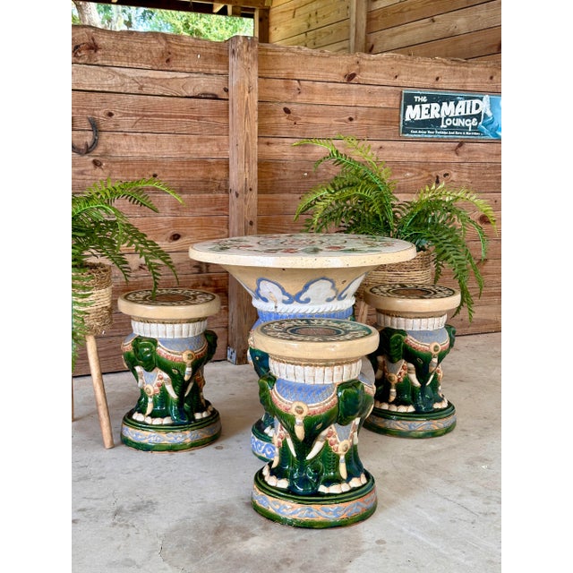 Mid-20th Century Chinoiserie Regency Elephant Garden Patio Set-Set of Four For Sale - Image 12 of 12