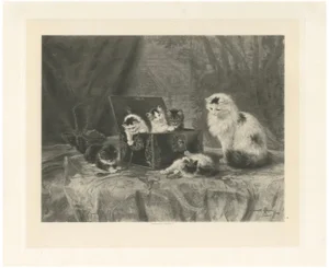 Henriette Ronner, The Curious Explorers: Cats and Kittens, 1894, Print