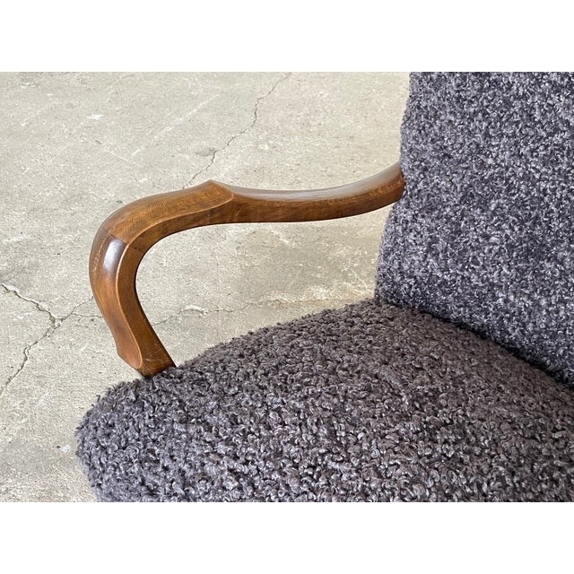 Danish Art Deco Lounge Chair in the style of Viggo Boesen, 1940s For Sale - Image 6 of 9