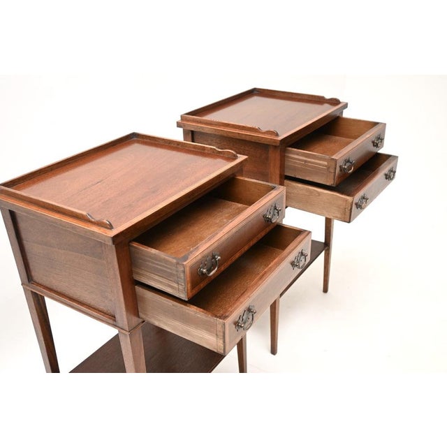 Antique Mahogany Bedside Cabinets, 1920s, Set of 2 For Sale - Image 10 of 11