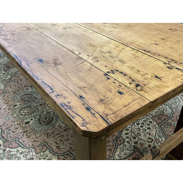 Antique Farmhouse Table in Fir and Chestnut, 1800s For Sale - Image 11 of 18