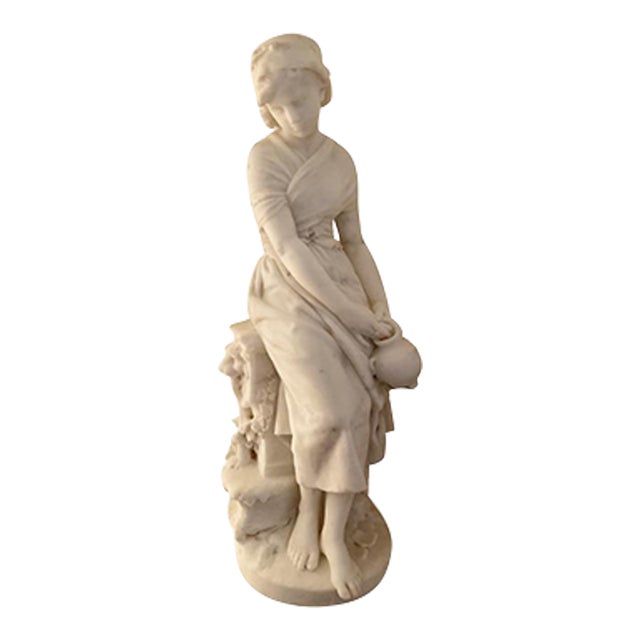 Mathurin Moreau Jeune Fille a La Cruche Marble, 1890 For Sale