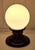 Vintage Pan Table Lamp with Brown Ceramic Base and Opaque White Glass Globe, 1970s For Sale - Image 9 of 9