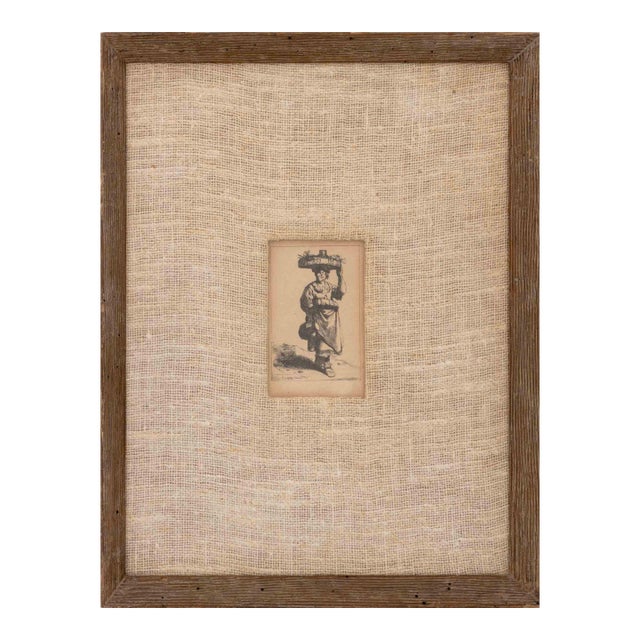 Cornelis Bega "Woman Holding a Basket" Etching For Sale