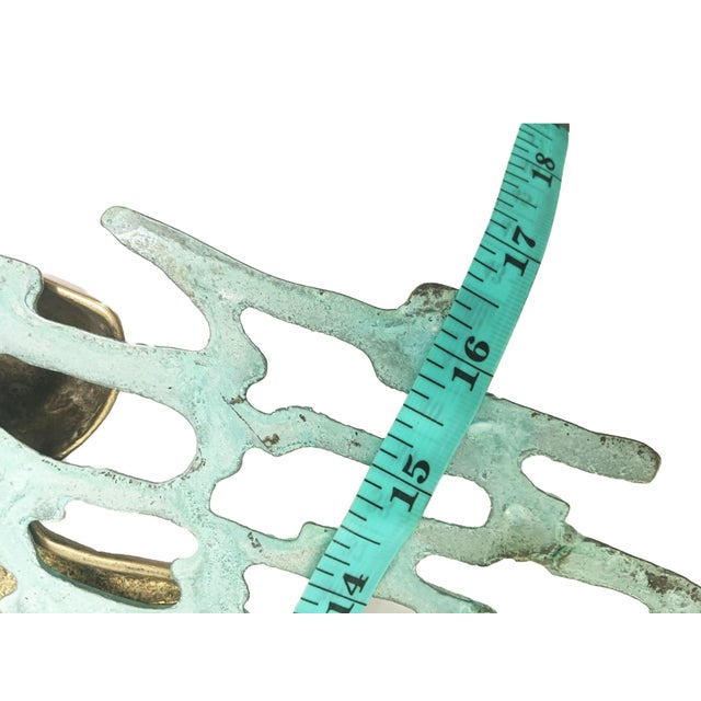 Brass Vintage 1980s Brass and Iron Wall Hanging Ducks on Pond For Sale - Image 8 of 10