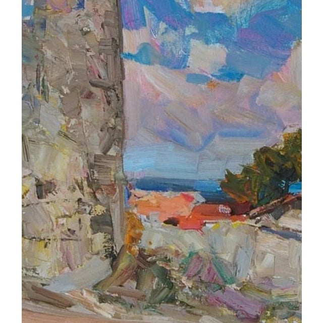 Antique Cityscape Oil Painting, Ukrainian Soviet Art 1964 70-60 For Sale - Image 6 of 6