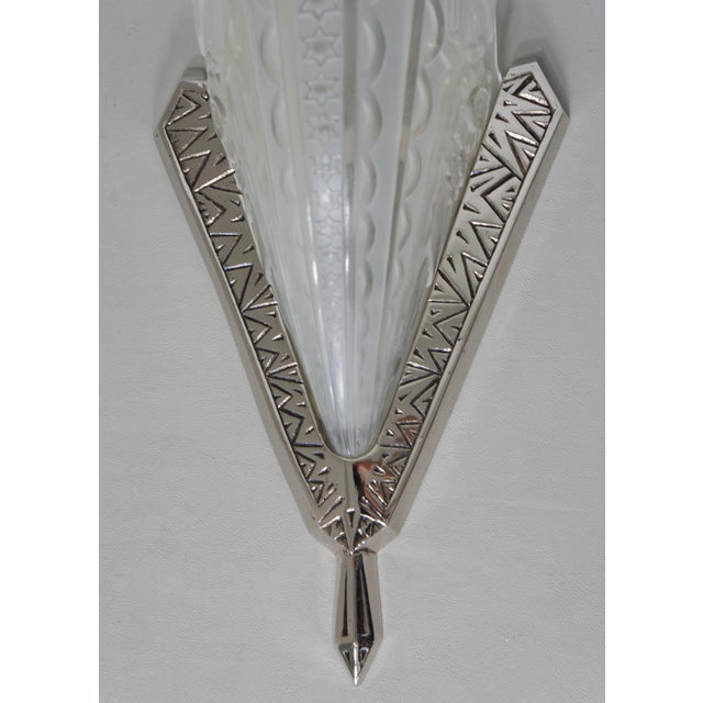 Metal 1930s French Art Deco Wall Sconces by Les Etablissements Donna France - a Pair For Sale - Image 7 of 11