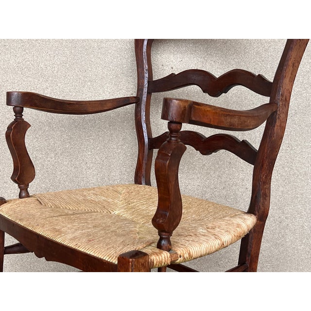 19th Set of Eight Spanish Armchairs With Cane Seat For Sale - Image 9 of 11
