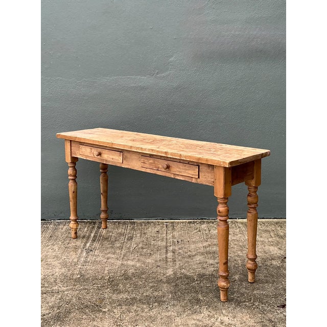 Vintage Rustic Pine Console Table For Sale - Image 9 of 12