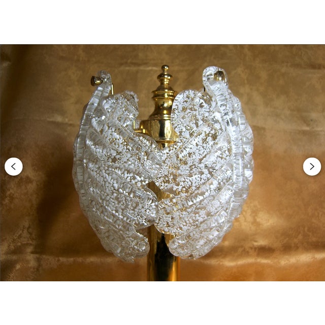 Mid-Century Modern Vintage Murano Crystal and Brass Table Lamp, 1960s For Sale - Image 3 of 11