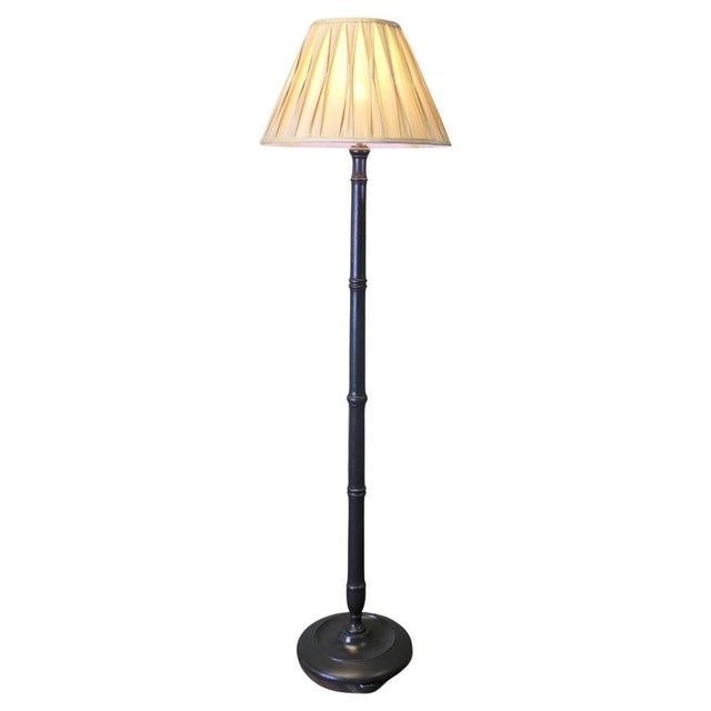 Black Simulated Bamboo Floor Lamp, 1920 For Sale - Image 8 of 8
