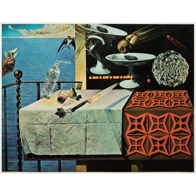 Sky Blue 1957 After Salvador Dali "Living Still Life", First Edition Period Photogravure For Sale - Image 8 of 8