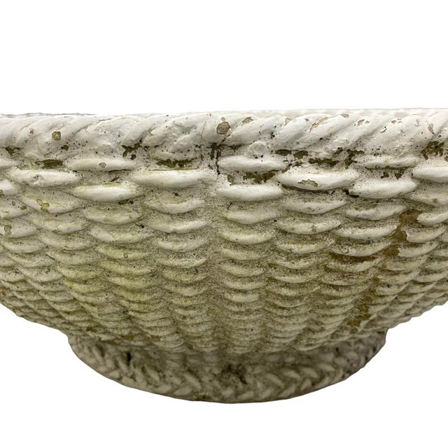 Vintage Pair Large Cast Concrete Basketweave Planters Chairish