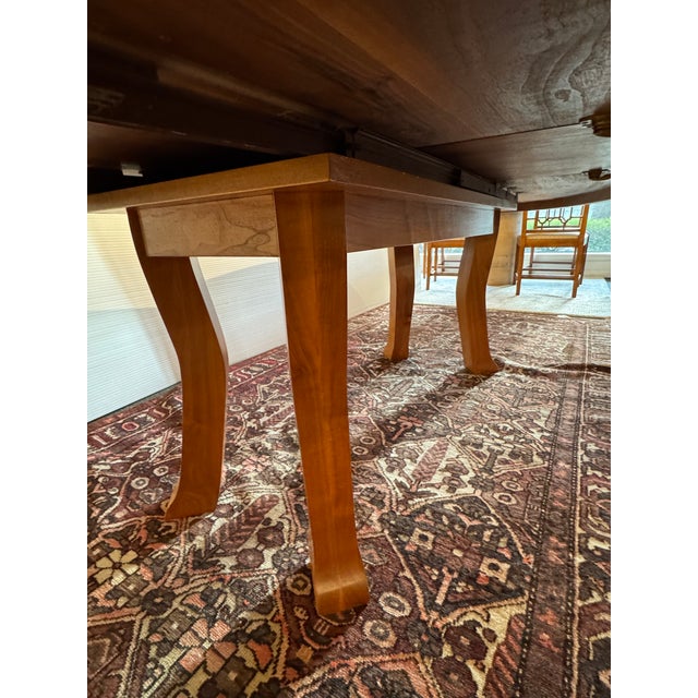 Brown Custom Design Solid Walnut Extension Dining Table For Sale - Image 8 of 13