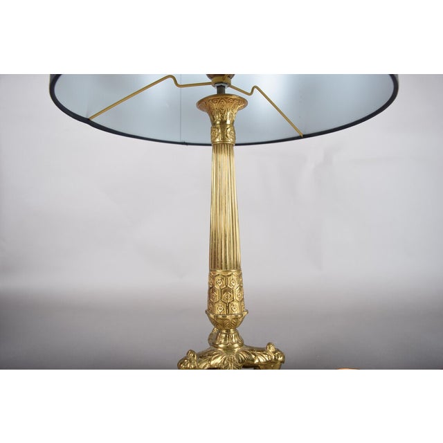 Gold French Empire Style Brass Table Lamp, 1950s For Sale - Image 8 of 13