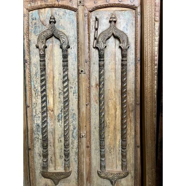 Antique Doors Mid Century Teak Exterior Door With Frame 94.5x45.5 For Sale - Image 10 of 12