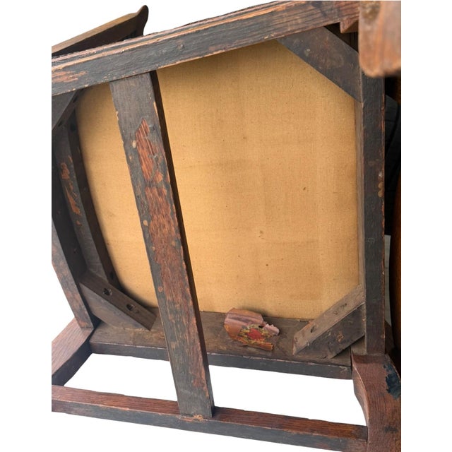 Early 1900’s Stomps-Burkhardt Co, American Edwardian-Era /Tiger Oak / Leather Upholstery Dinning Chair Set of 6 For Sale - Image 9 of 12