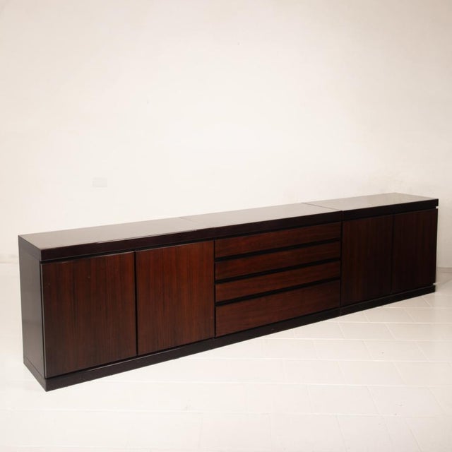 1960s Mid-Century African Rosewood S11 Modular Sideboard by Angelo Mangiarotti, Italy, 1960s For Sale - Image 5 of 18
