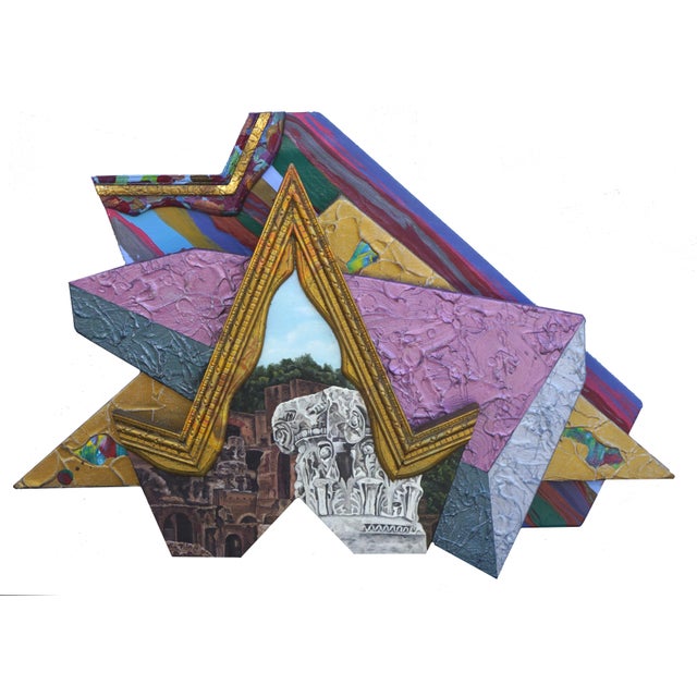 Abstract Post-Modern Roman Ruins Mixed Media Wall Sculpture, "Classic Series" by Jack Reilly 1 For Sale - Image 4 of 6