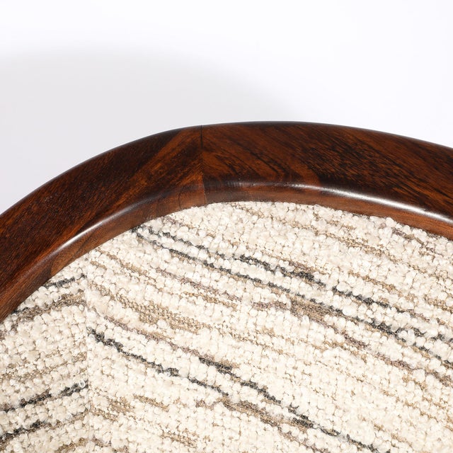 1960s Mid-Century Modernist Tub Back Club Chair W/ Walnut Tapered Sculptural Supports For Sale - Image 5 of 17