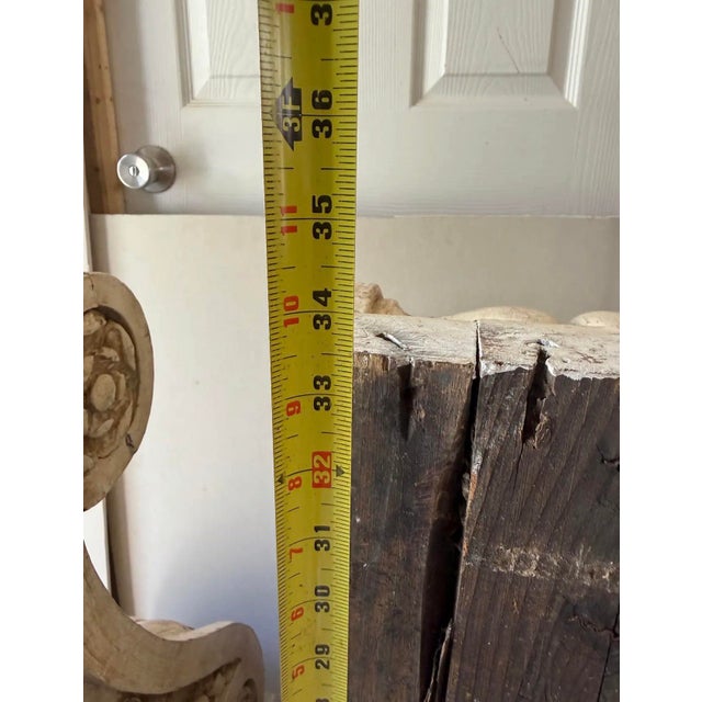 Wood Antique Georgian Wood Corbels Pair 33” Tall For Sale - Image 7 of 9