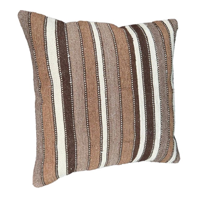Turkish Hemp Pillow Cushion Natural Beige Brown Cushion Cover 20"x20" For Sale