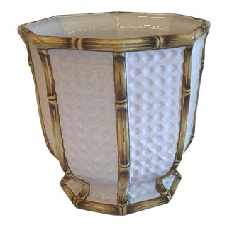 Vintage Italian Faux Bamboo Planter For Sale