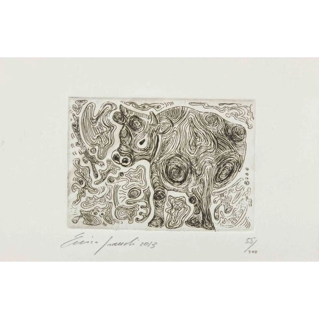 Fausto Maria Franchi, Abstract Composition, Cow, Etching, 2013 For Sale
