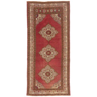 Vintage Turkish Oushak Rug, 04'11 X 10'08 For Sale