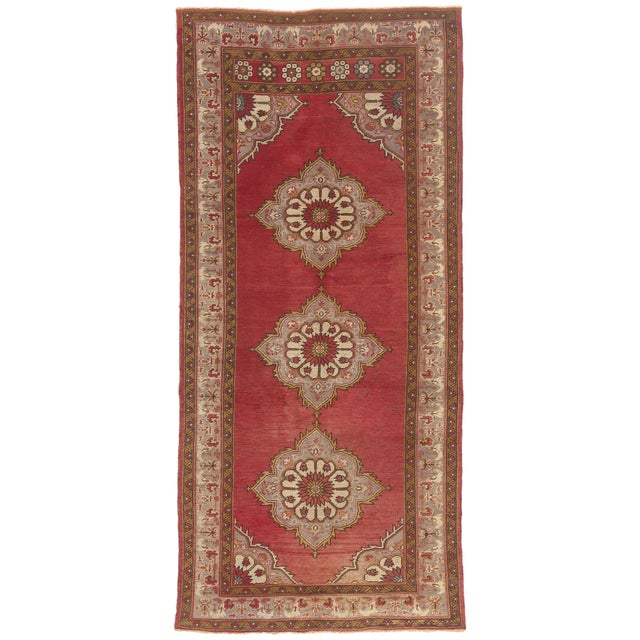Vintage Turkish Oushak Rug, 04'11 X 10'08 For Sale
