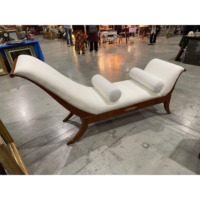 Tan Empire Daybed in Walnut For Sale - Image 8 of 8