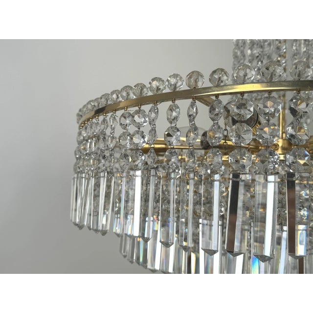 Large Bakalowits Chandelier in Gold-Plated Brass from Bakalowits & Söhne For Sale - Image 6 of 10
