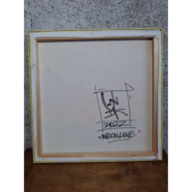 Unik94, Tableau Street Art Néo Love,Unik 94, 2000s, Wood and Acrylic For Sale - Image 4 of 7