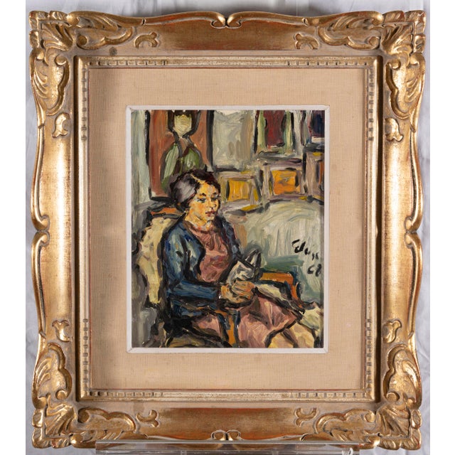 Eloise, Women Reading in an Interior, 1968, Oil on Canvas For Sale - Image 9 of 14