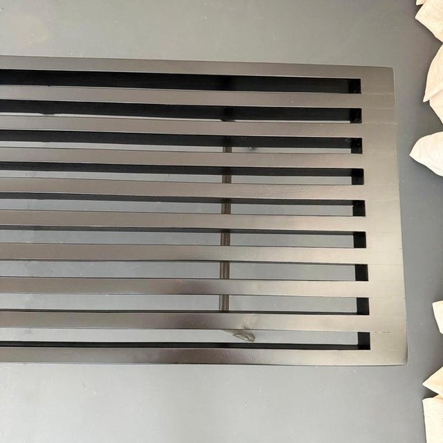 Black Mid-Century Modern Black Lacquered Slat Bench Coffee Table For Sale - Image 8 of 8