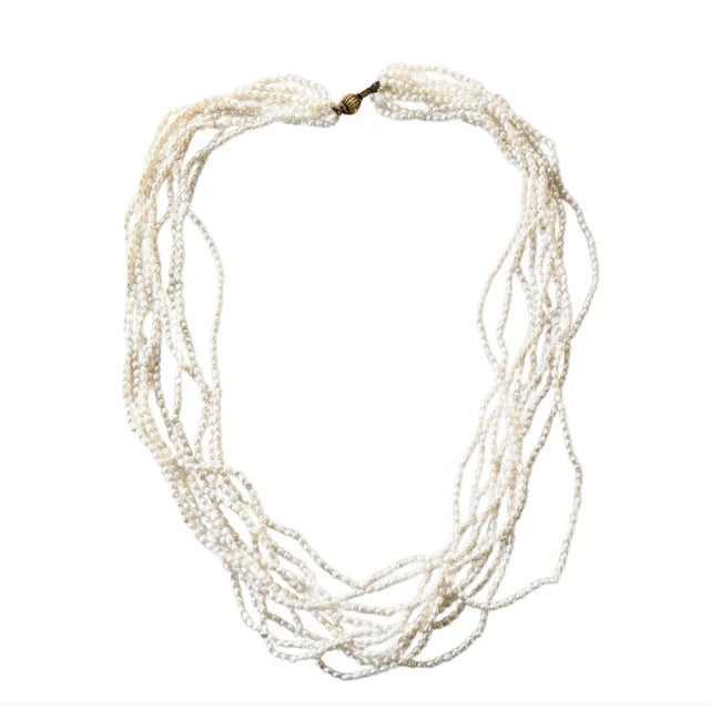 Vintage Multi Strand Freshwater Pearl Beaded Necklace - 28" For Sale - Image 4 of 4