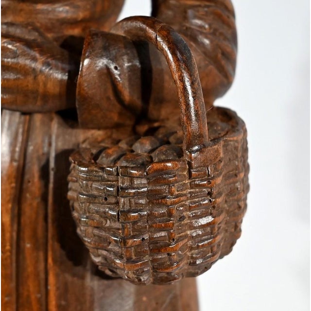 Breton Woman Returning from Market, Late 1800s, Beech For Sale - Image 11 of 18