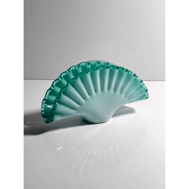 Opaline Murano Glass Fan Napkin Holder, 1980s, in Flawless conditions. Designed 1980 to 1989