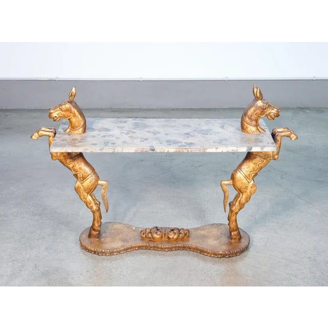 Console Table with Base with Horse Sculptures, 1890s For Sale - Image 11 of 11
