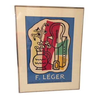 1960's Mid-Century Modern Leger Framed Poster For Sale