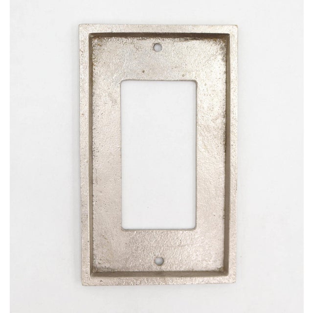 Modern Modern Brushed Nickel Rectangle Switch Plate Cover Set For Sale - Image 3 of 5