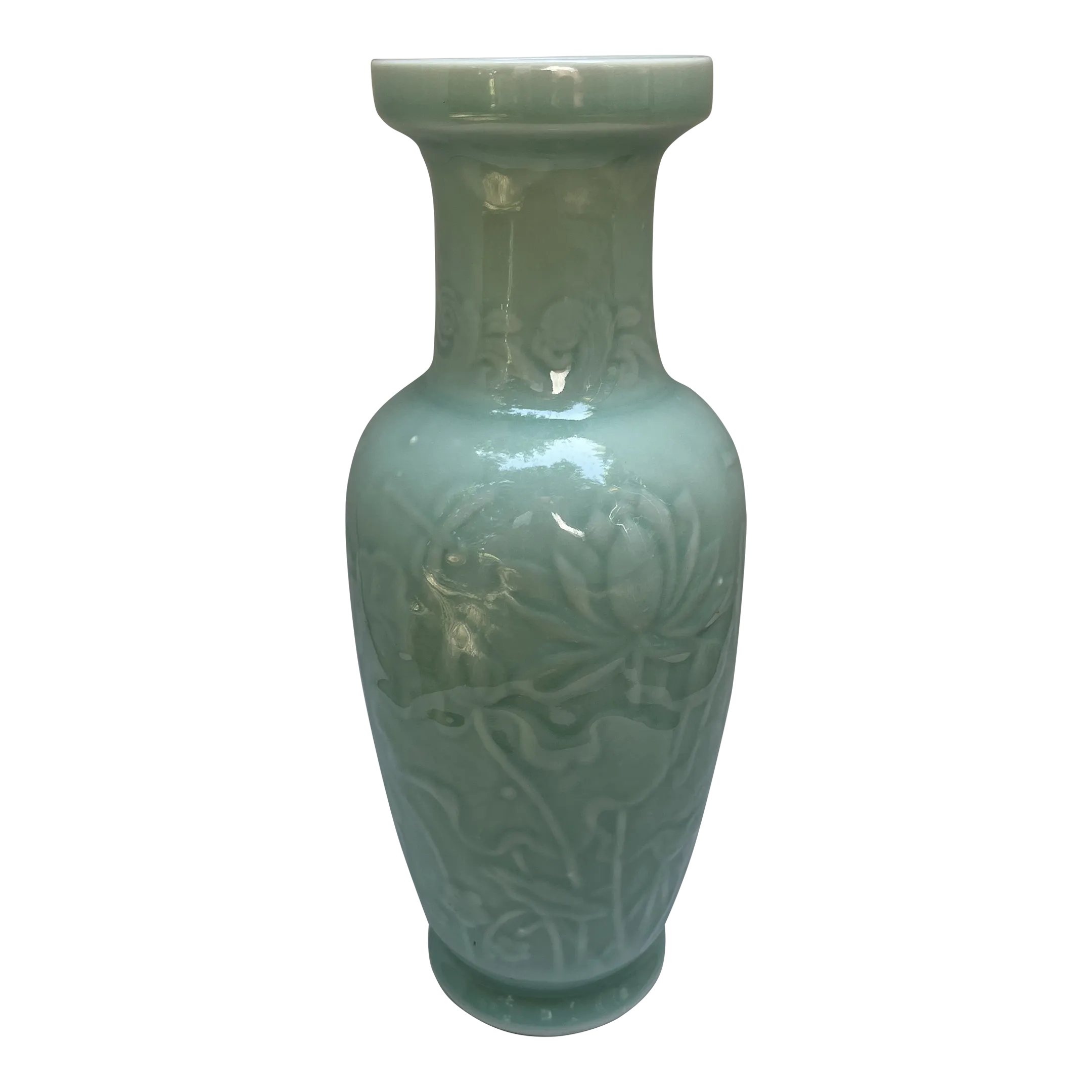 Chinese Porcelain Celadon Vase | Chairish