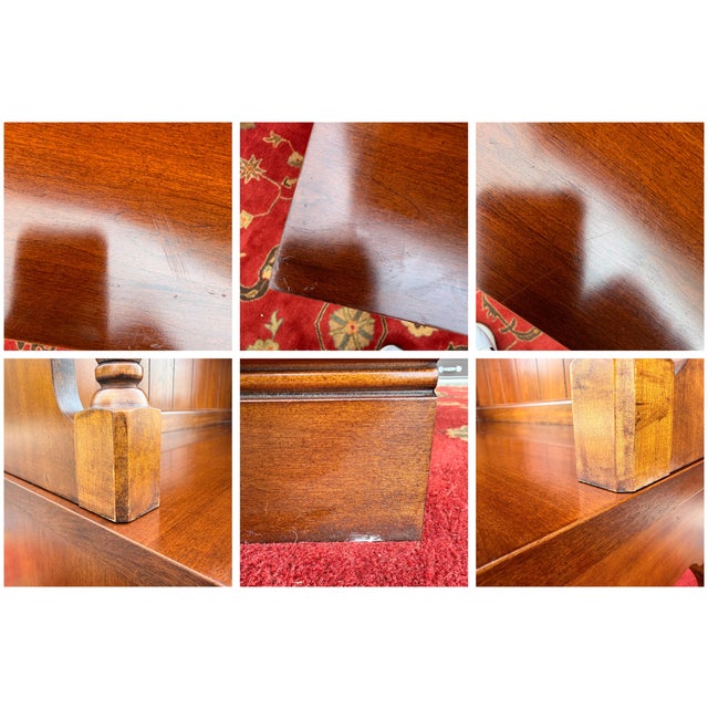 Vintage Lexington French Country / Louis Philippe Cherry 5 Drawer Writing Desk With Bookcase Top For Sale - Image 18 of 18