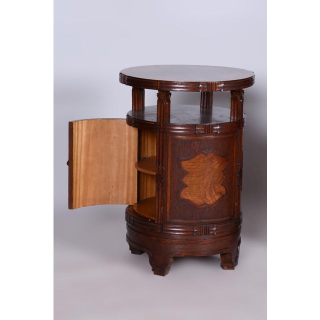 Czech Cubist Bedside Tables in Oak and Walnut, Polished, 1910s, Set of 2 For Sale - Image 13 of 16