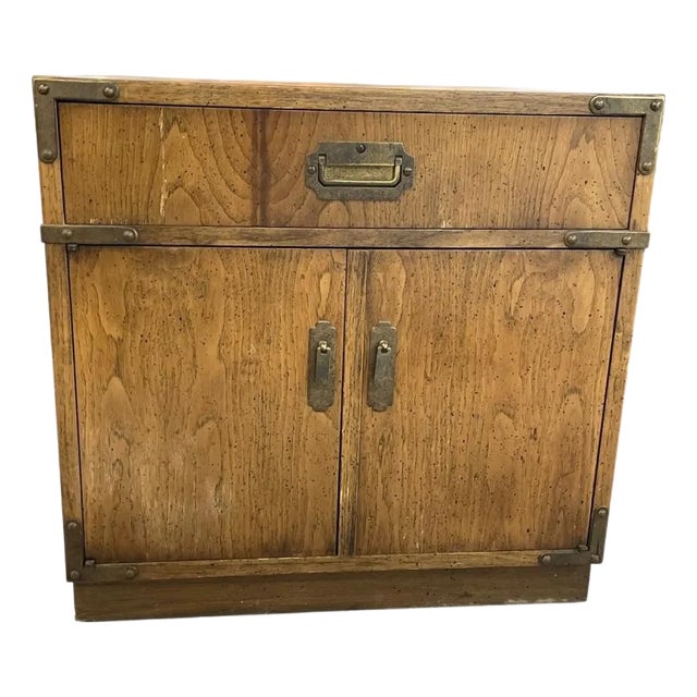 Vintage Campaign-Style Nightstand For Sale