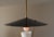 Mid-Century Modern Vintage Italian Pendant Light with Black Saucer Shade and Opaline Glass, 1950s For Sale - Image 3 of 10